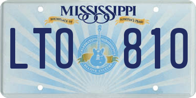 MS license plate LTO810
