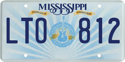 MS license plate LTO812