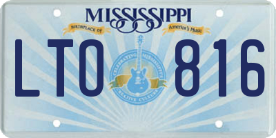 MS license plate LTO816