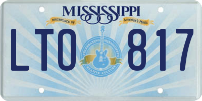 MS license plate LTO817