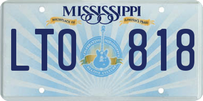 MS license plate LTO818