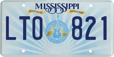 MS license plate LTO821