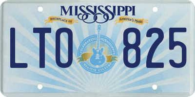 MS license plate LTO825