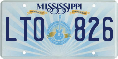 MS license plate LTO826