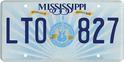 MS license plate LTO827