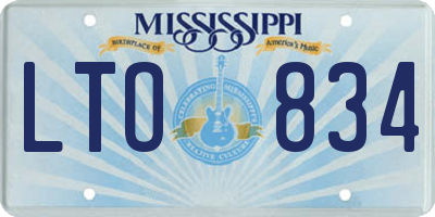 MS license plate LTO834