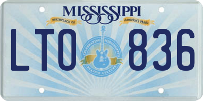 MS license plate LTO836