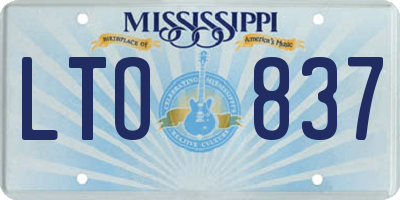 MS license plate LTO837