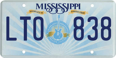 MS license plate LTO838