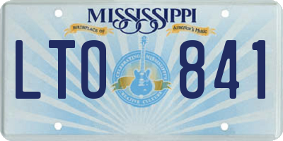 MS license plate LTO841