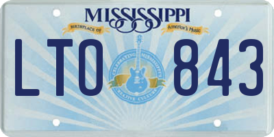 MS license plate LTO843