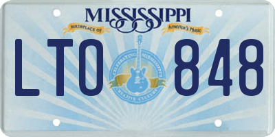 MS license plate LTO848