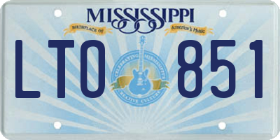 MS license plate LTO851