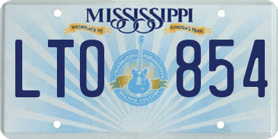 MS license plate LTO854