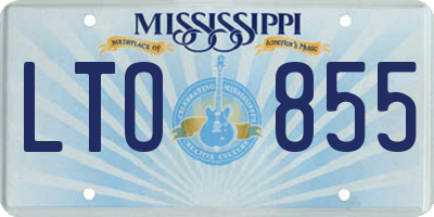 MS license plate LTO855