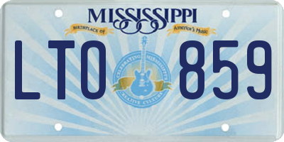 MS license plate LTO859