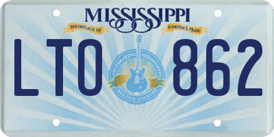 MS license plate LTO862