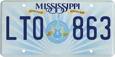 MS license plate LTO863