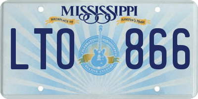 MS license plate LTO866