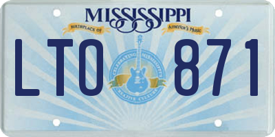 MS license plate LTO871