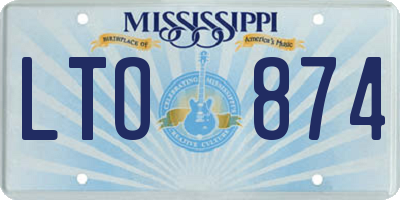 MS license plate LTO874