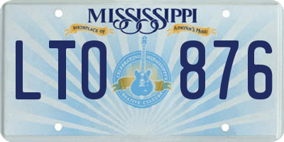 MS license plate LTO876