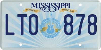 MS license plate LTO878