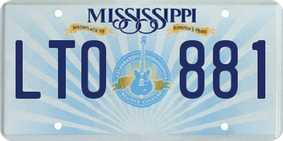 MS license plate LTO881