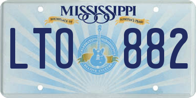MS license plate LTO882