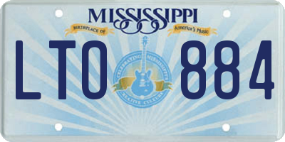 MS license plate LTO884
