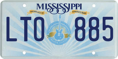 MS license plate LTO885