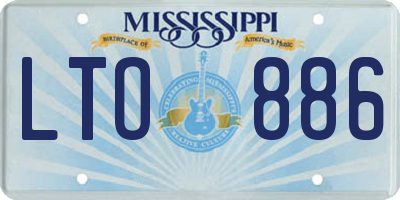 MS license plate LTO886