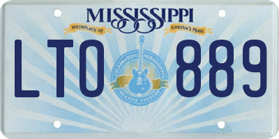 MS license plate LTO889