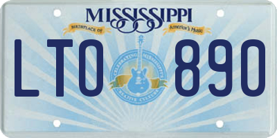 MS license plate LTO890
