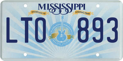 MS license plate LTO893