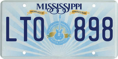 MS license plate LTO898