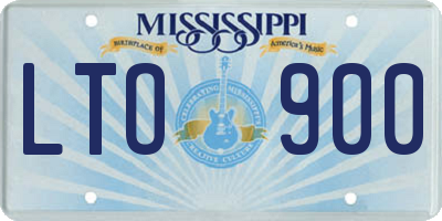MS license plate LTO900