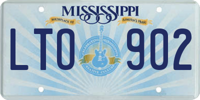 MS license plate LTO902
