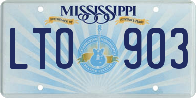 MS license plate LTO903