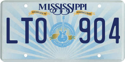 MS license plate LTO904