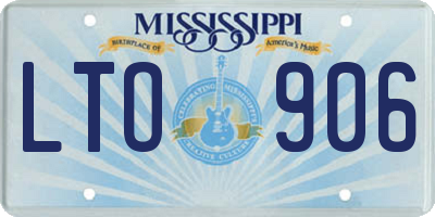 MS license plate LTO906