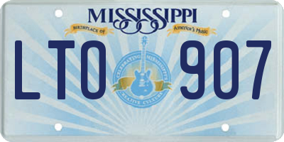 MS license plate LTO907