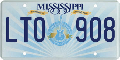 MS license plate LTO908
