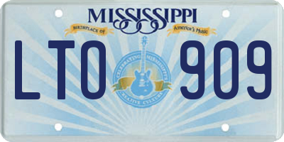 MS license plate LTO909