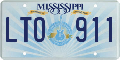 MS license plate LTO911