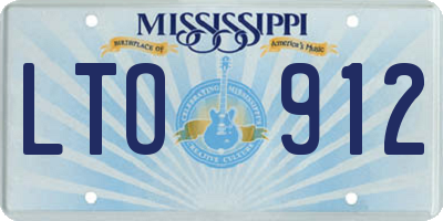 MS license plate LTO912