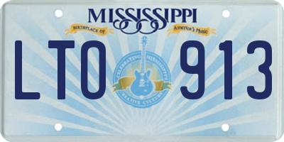MS license plate LTO913