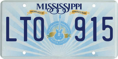 MS license plate LTO915