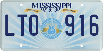 MS license plate LTO916