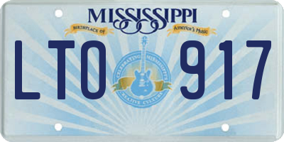 MS license plate LTO917